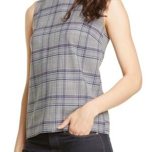NWT Nordstrom Lewit Sleveless Plaid Top $199 XXL
